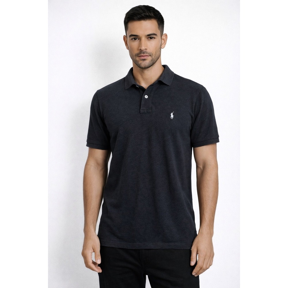 Polo Ralph Lauren Classic Fit Polo Mens Large Charcoal Grey Preppy Pique Golf‎